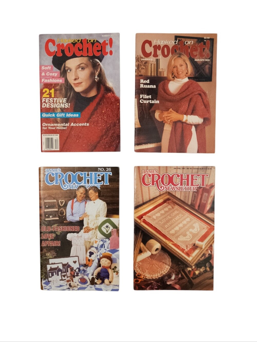 Vintage 80s 90s Crochet Magazines Set of 4 Country Homestead